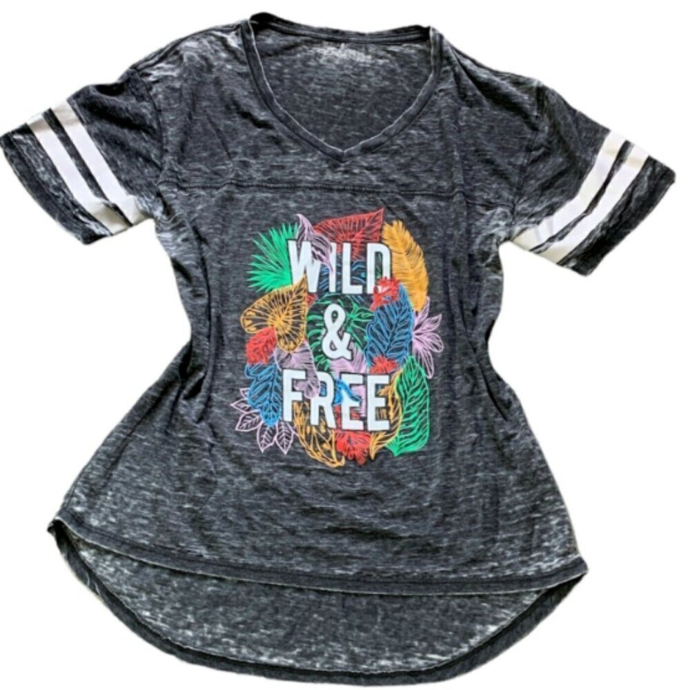 Wild & Free Graphic Tee Space Dye Sz Jr XL #356C